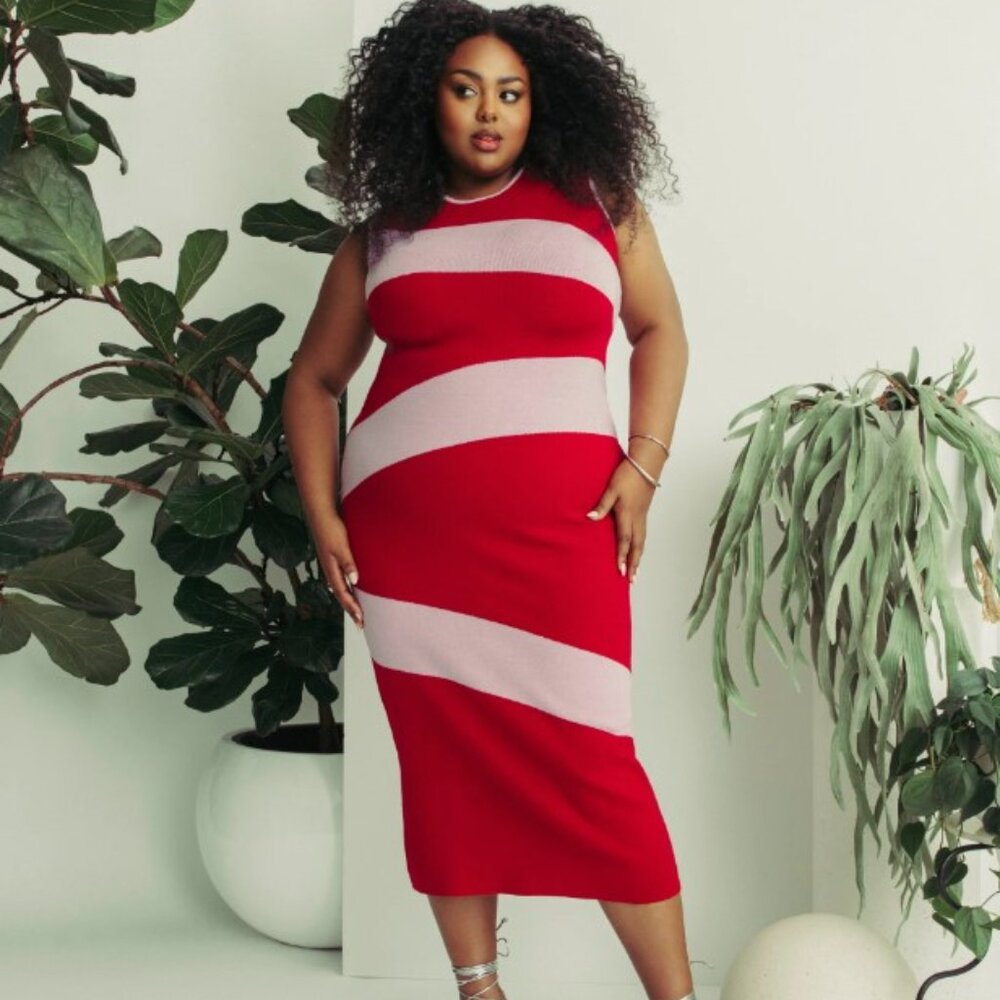 Hilary MacMillian Knit Swirl Midi Dress